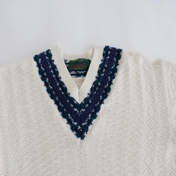 Vintage Northern Reflections Cream Chunky Knit Pullover Sweater Collegiate  S - Picture 9 of 10